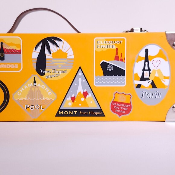 Veuve Clicquot Steamer Trunk Wine Cooler Box EUC Clicquot Cruise PARIS Mont Veuv - Picture 3 of 11